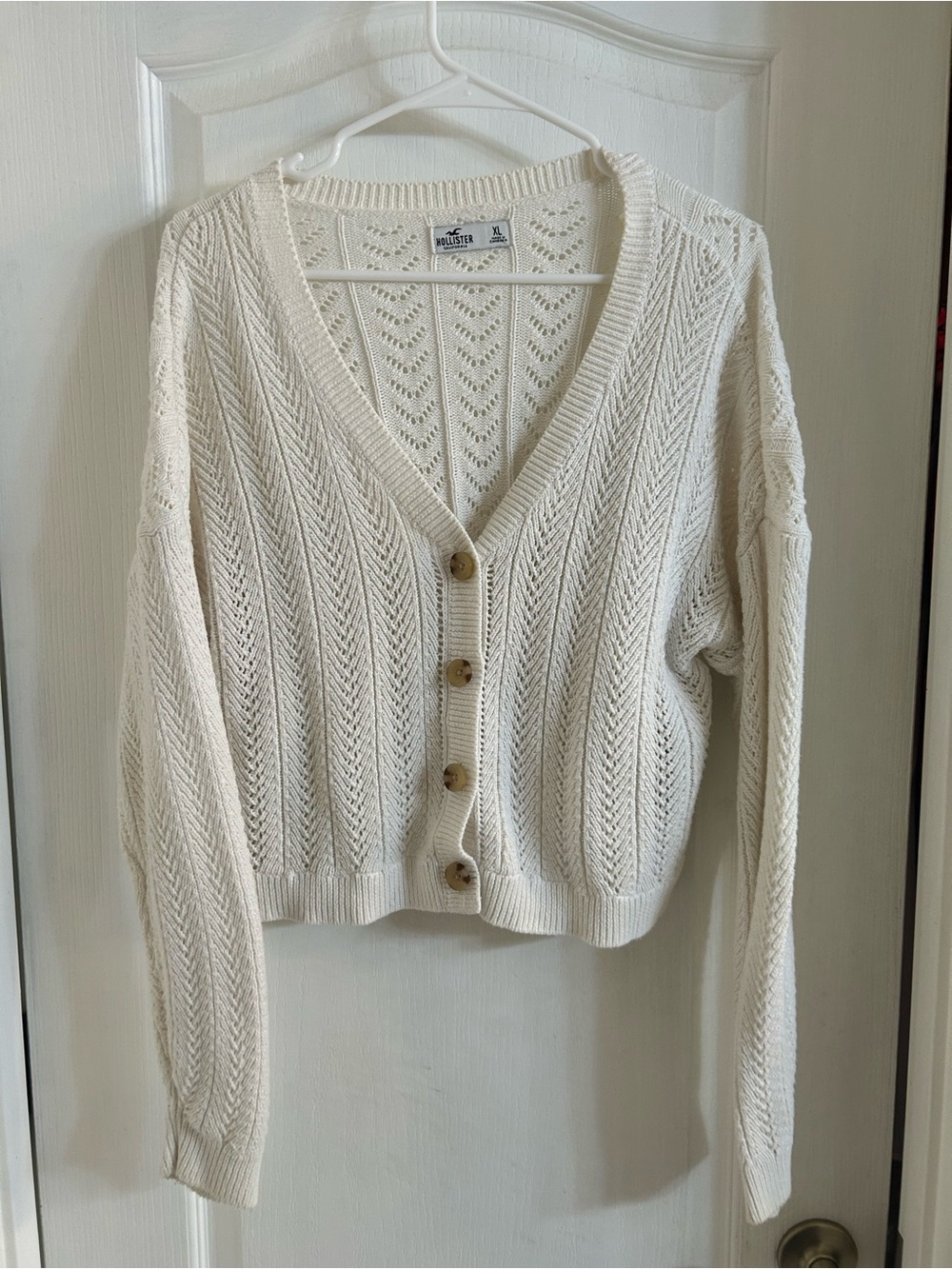 Hollister Cream Cardigan - size XL - minimalism
